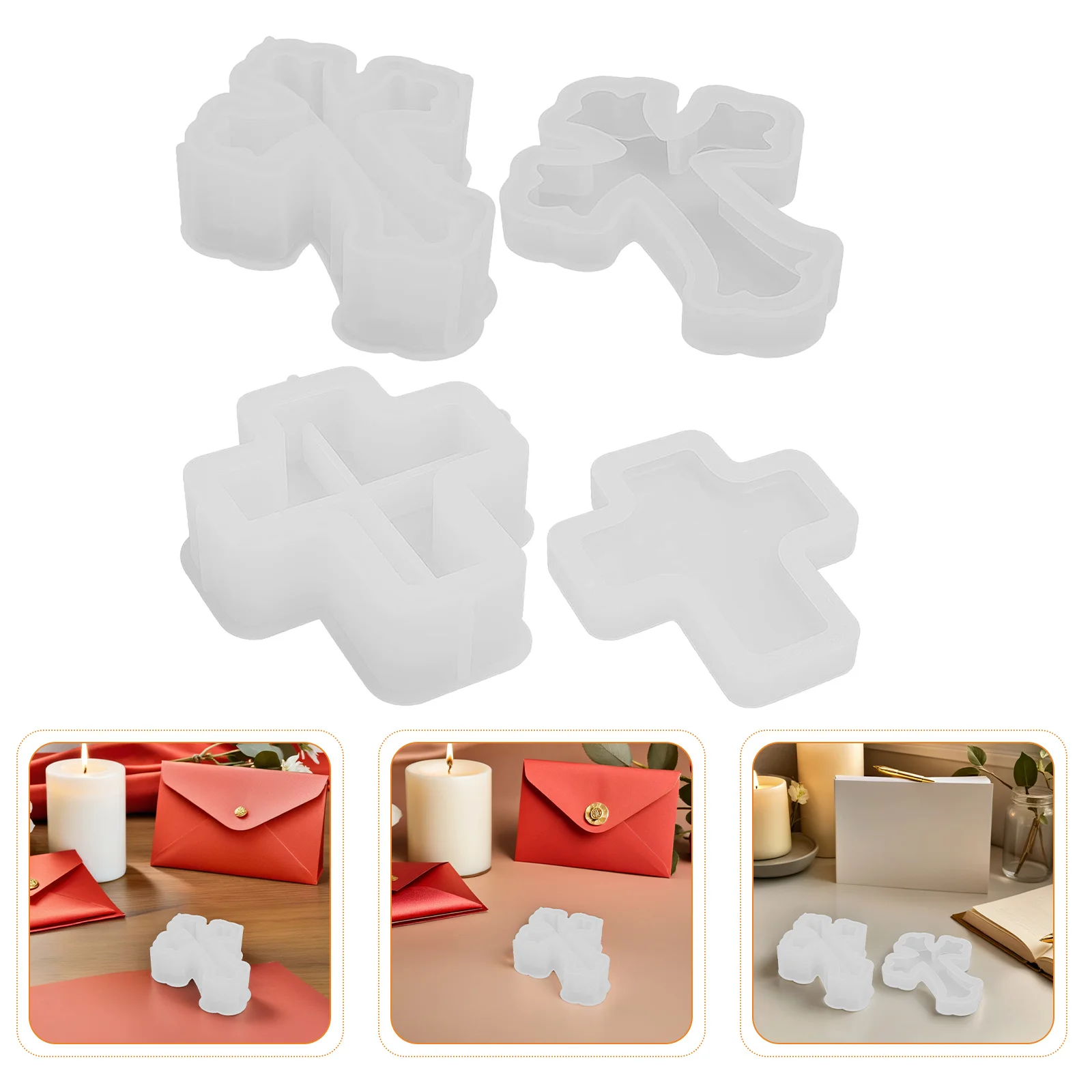 

2Pcs Creative Silicone Box Mold Set for Resin Crafts Cross Design with Cover DIY Storage Trinket Container Molds Holder