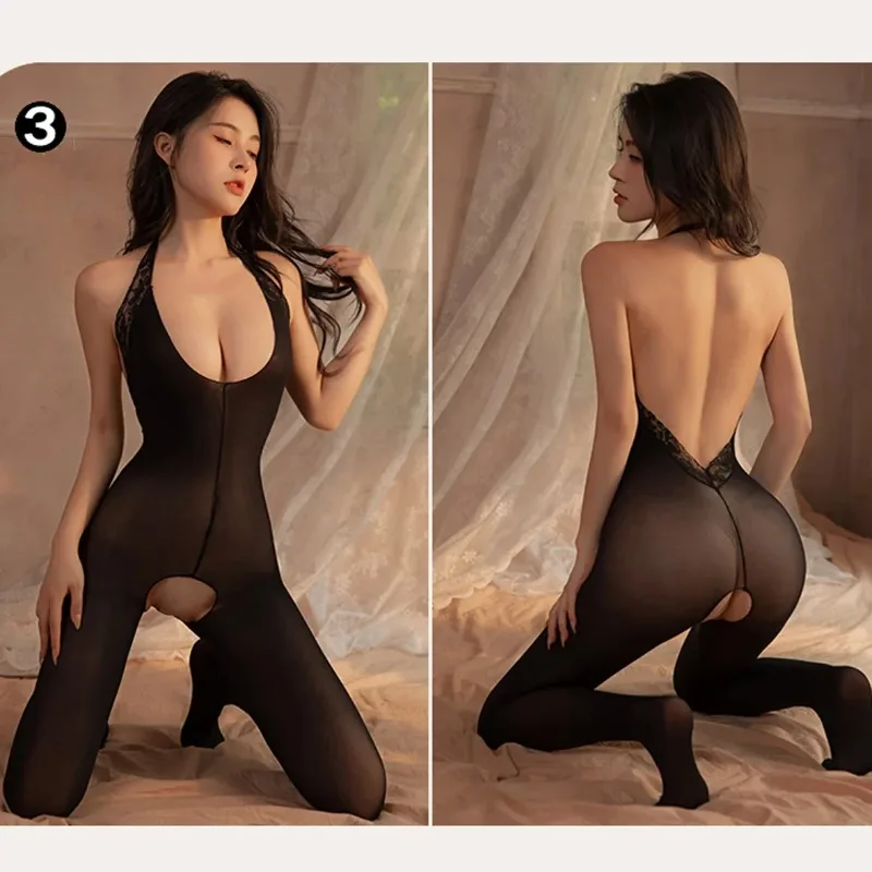 Costumi di biancheria Sexy tuta a rete Bodystockings donna maglia a rete vestiti del sesso prospettiva cavallo aperto calze per tutto il corpo