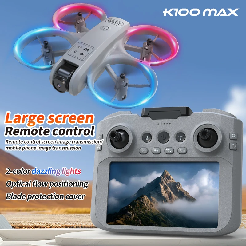 

K100 MAX Mini Drone professional 4K HD dual camera Fpv screen optical flow Drone toys quadrotor brushless Dron toy gift