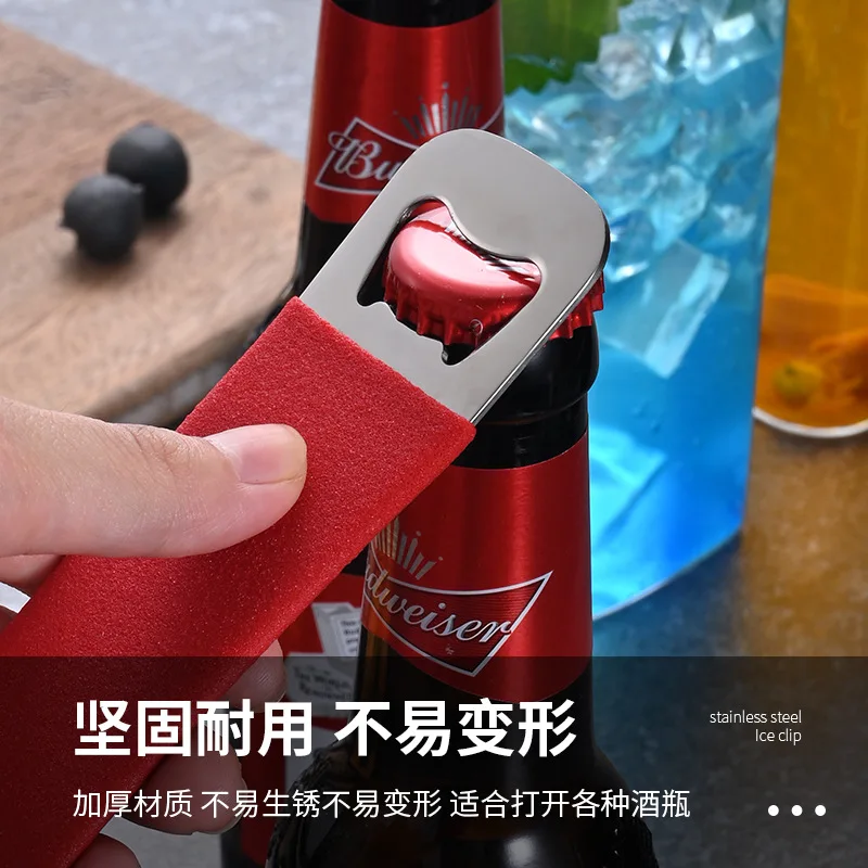 Thickened and enlarged stainless steel beer bottle opener PVC dipping bottle opener screwdriver