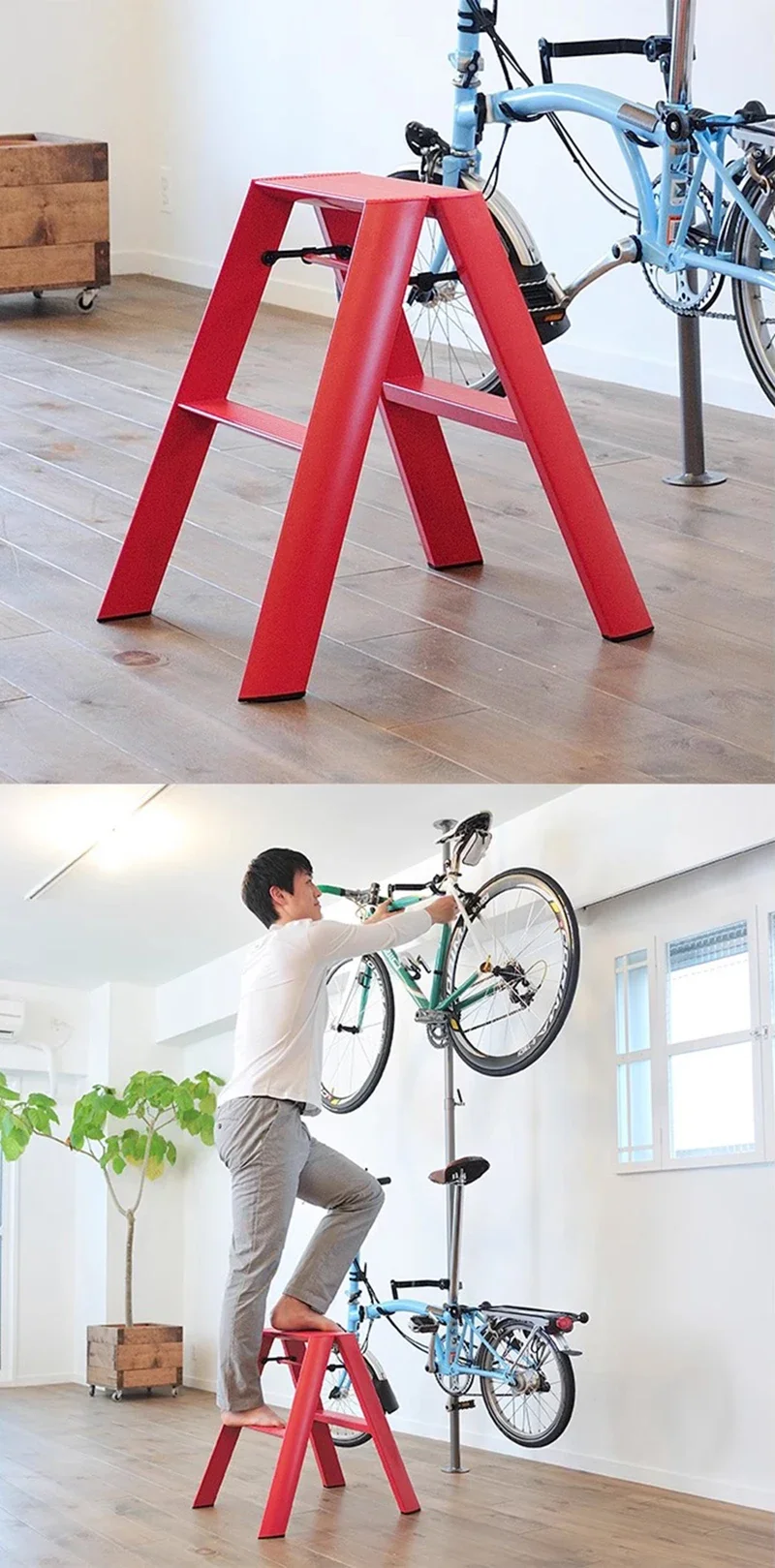 Folding Aluminium Ladders Scaffolding Stool Foldable House Ladder Portable 3 Step Stairs Climbing Multifunction Home Furniture