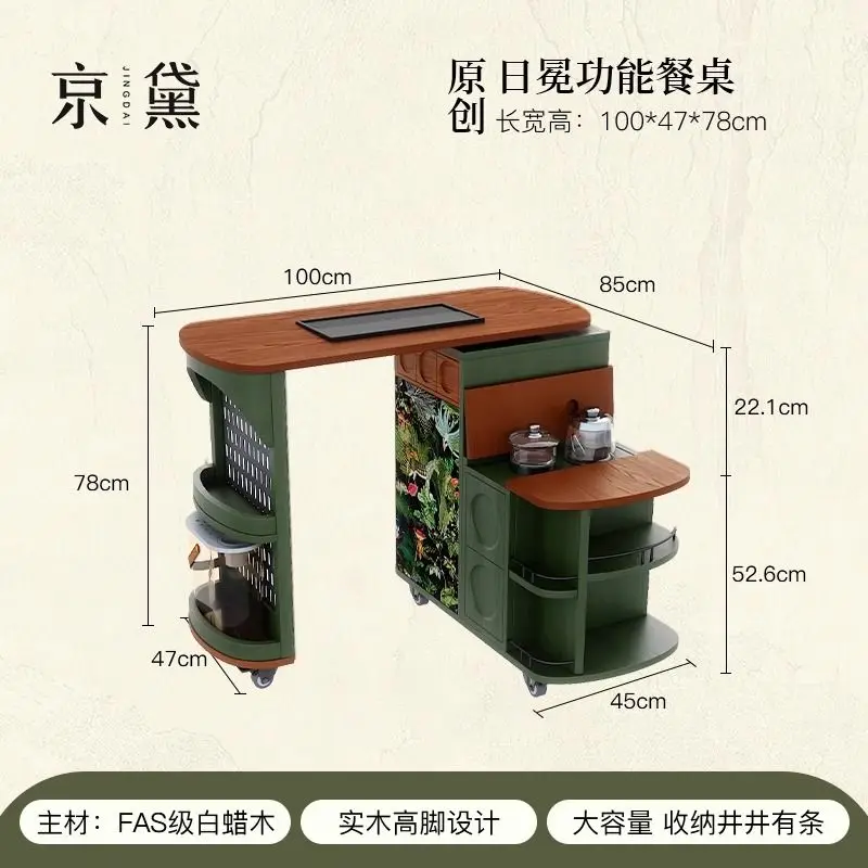 طاولة شاي فرنسية متحركة قديمة، طاولة شاي دوارة من القرون الوسطى، خزانة جانبية لطاولة الشاي المتنقلة من الخشب الصلب، عجلة عالمية #6