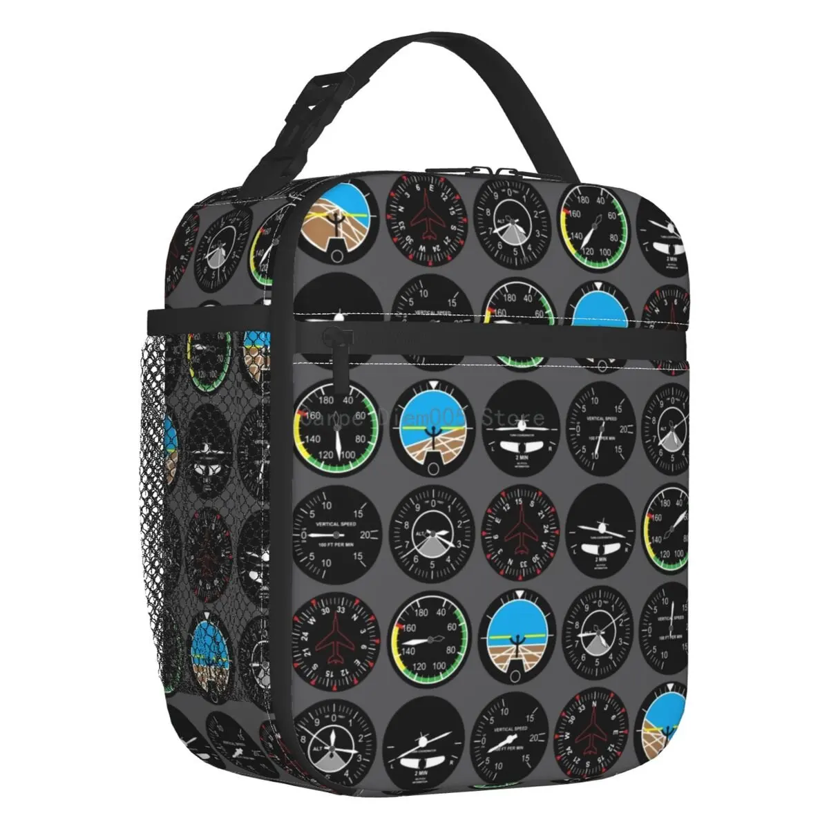 Aviation Airplane Flight Instruments Insulated Lunch Bag Leakproof Aircraft Pilot Aviator Plane Cooler Thermal Lunch Box Office