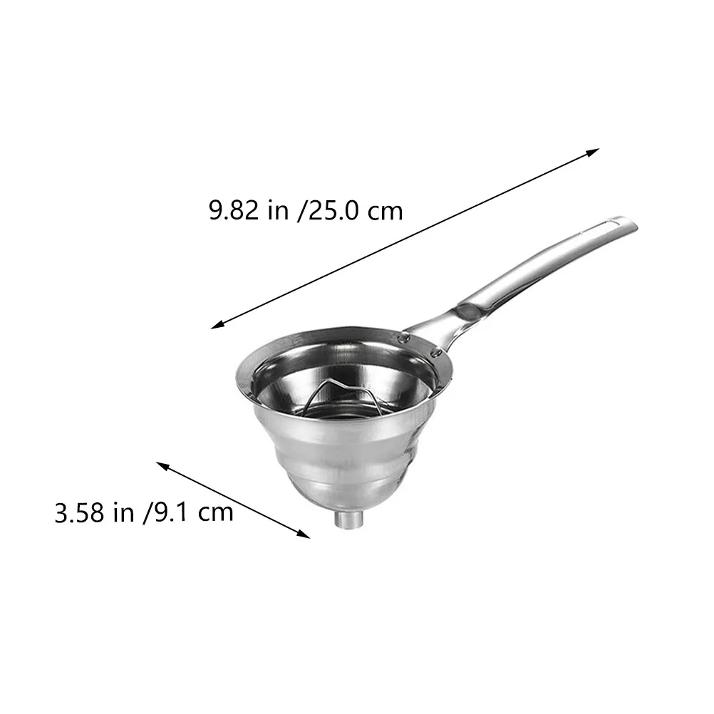 1Pcs Stainless Steel Oil Filter Spoon Heavy Duty Kitchen Strainer with Long Heat-Resistant Handle Fine Mesh for Oil Filtering
