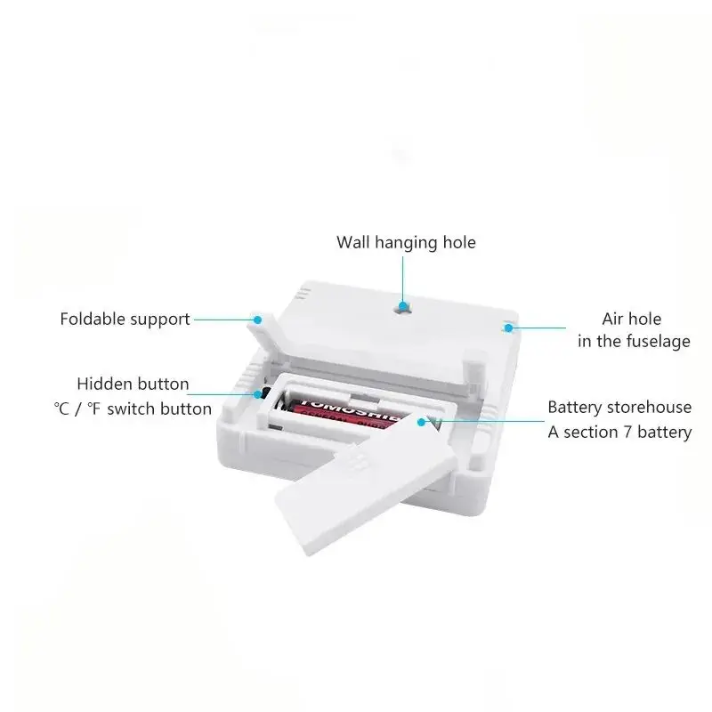 HTC-1 LCD Electronic Digital Temperature Humidity Meter Thermometer Hygrometer Indoor Outdoor Weather Station Clock