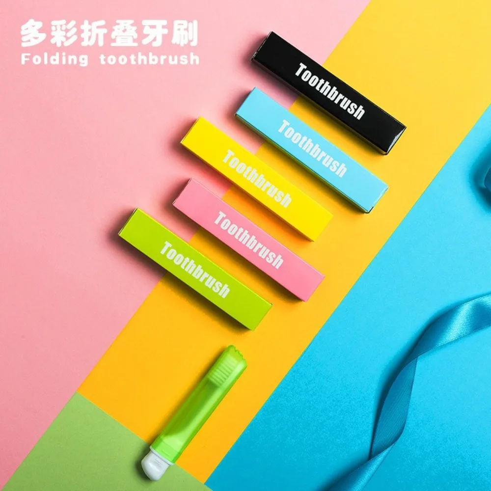 Home Travel Folding Toothbrush Non-disposable Portable Travel Mini Soft Bristle Toothbrush Single Random Color 1PC