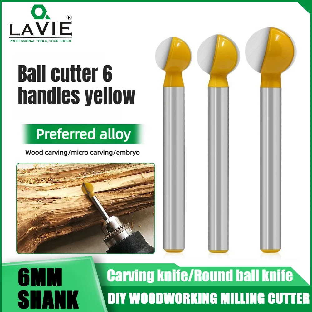 

LAVIE 1pc 6mm Shank Round Carving Router Bits Woodworking for Wood Carving Cricut Woodworking Tools Router Bit 공구 예초기커터날 Фреза