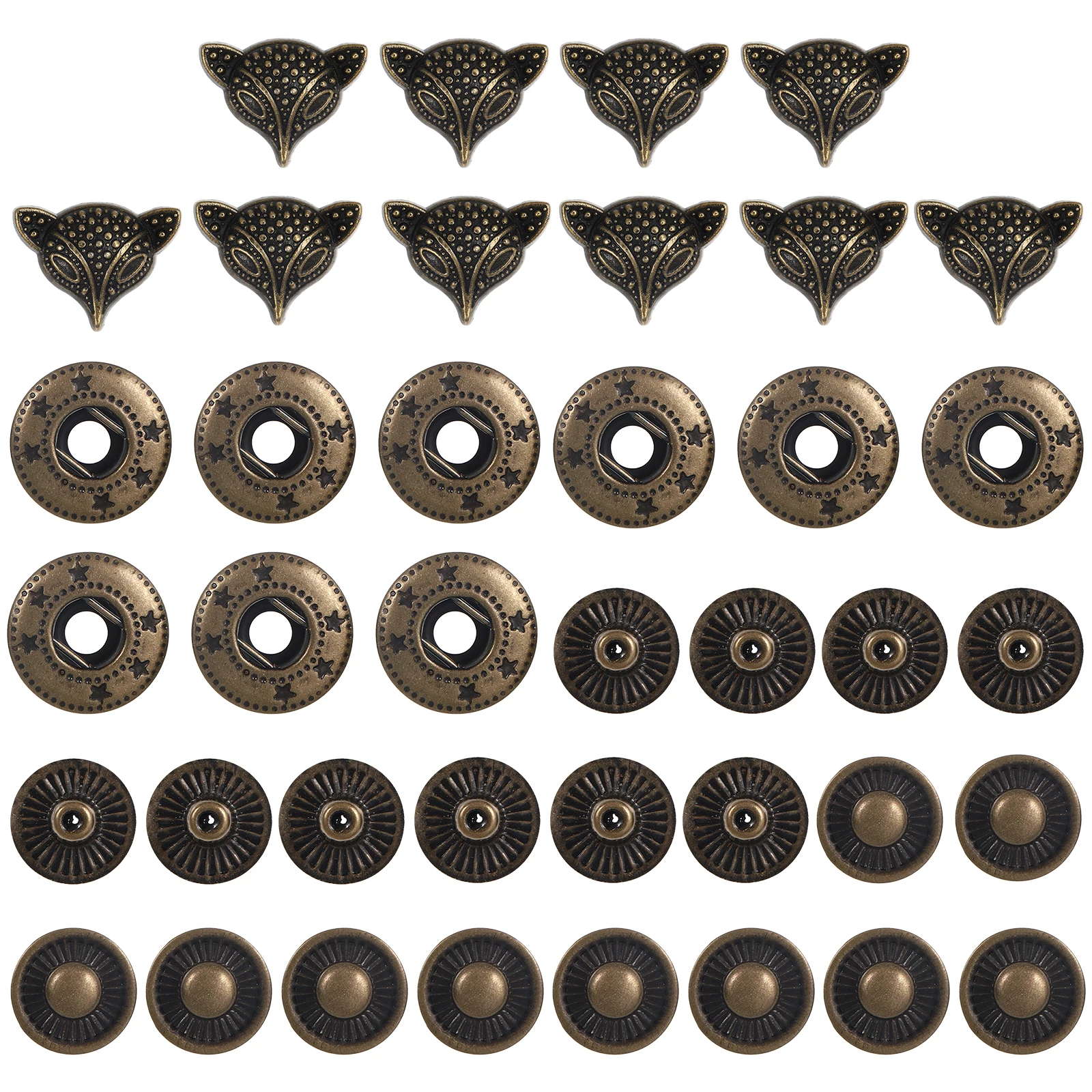 

Clothes Repair Buttons Buckle 10 Sets Snap Fasteners Buttons Crafting Wallet Sewing Clothes Repair DIY Metal Rivets