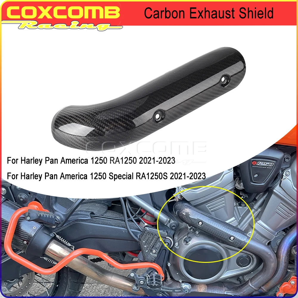 

Motorcycle Carbon Exhaust Pipe Shield Anti-scalding Cover For Harley Pan America 1250 RA1250 Special RA1250S 2021-2024 Protector