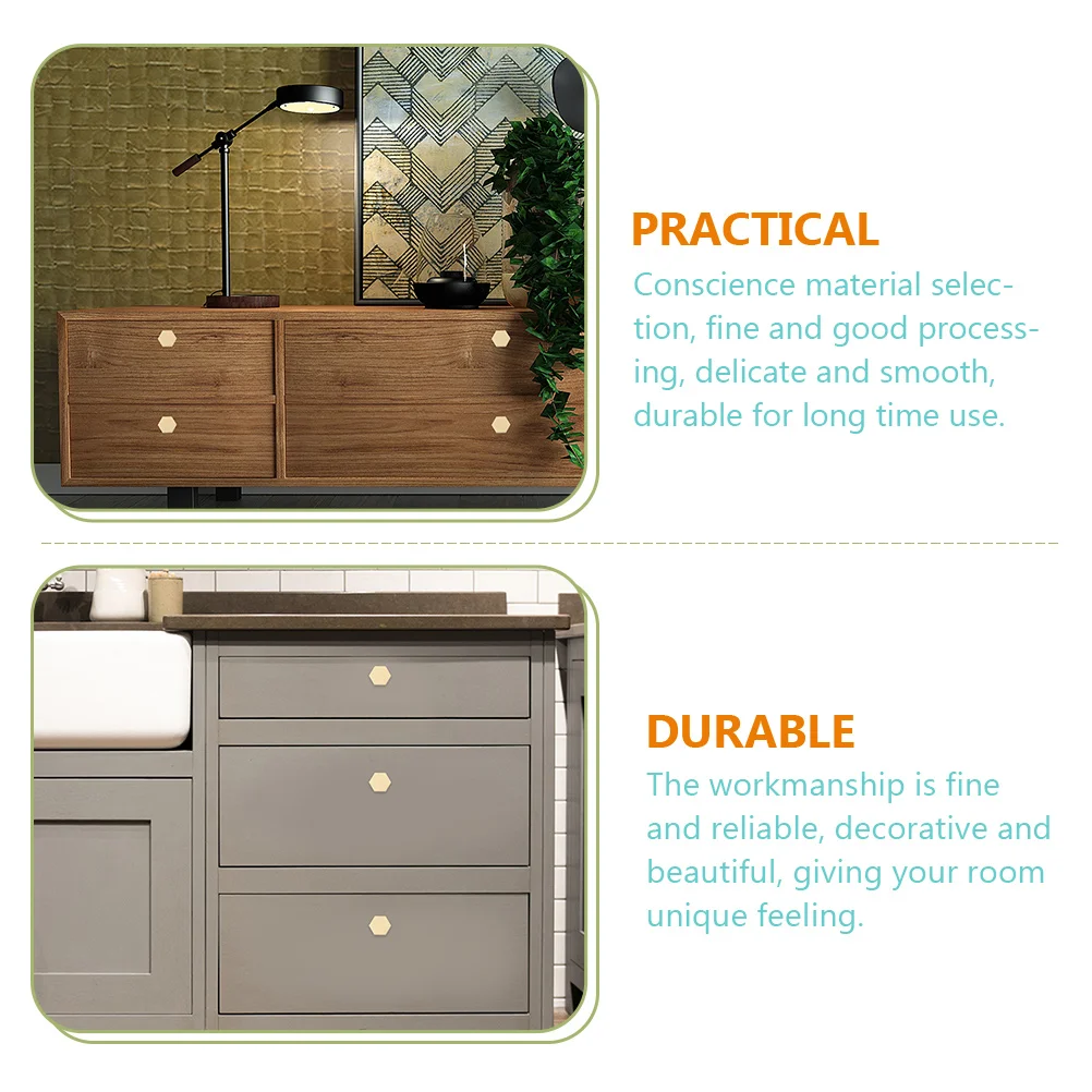 

8pcs Gold Cabinet Knobs Hexagon Drawer Pulls Corrosion Resistant Decorative Hardware for Door Drawer Cupboard Closet