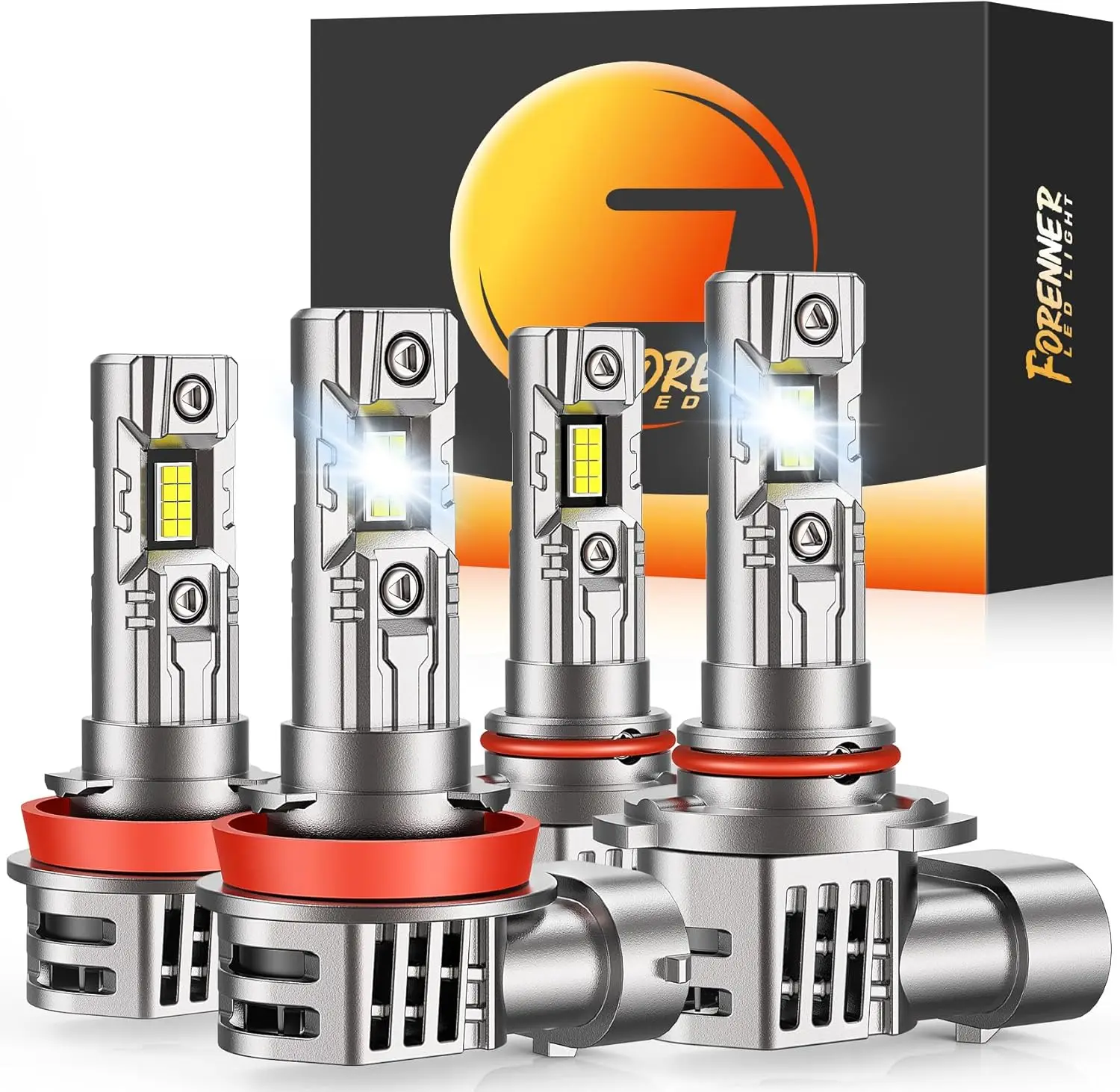 

2PCS H11 And 2PCS 9005 led bulbs combo,900% Extreme Brightness h8 h9 hb3 bulbs,plug and play,IP68 Waterproof fog bulbs