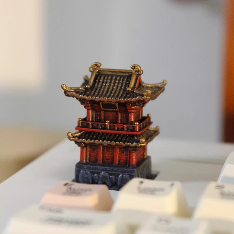 

Temple of The God of Wealth 3D Resin Artisan Keycaps Custom Original Handmade Keycaps for Mechanical Keyboard Accessories DIY