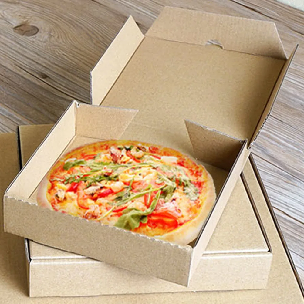 

10 Pcs Mini Pizza Box Storage Container Flat Bread Pie Dough Proofing Paper Personal Boxes