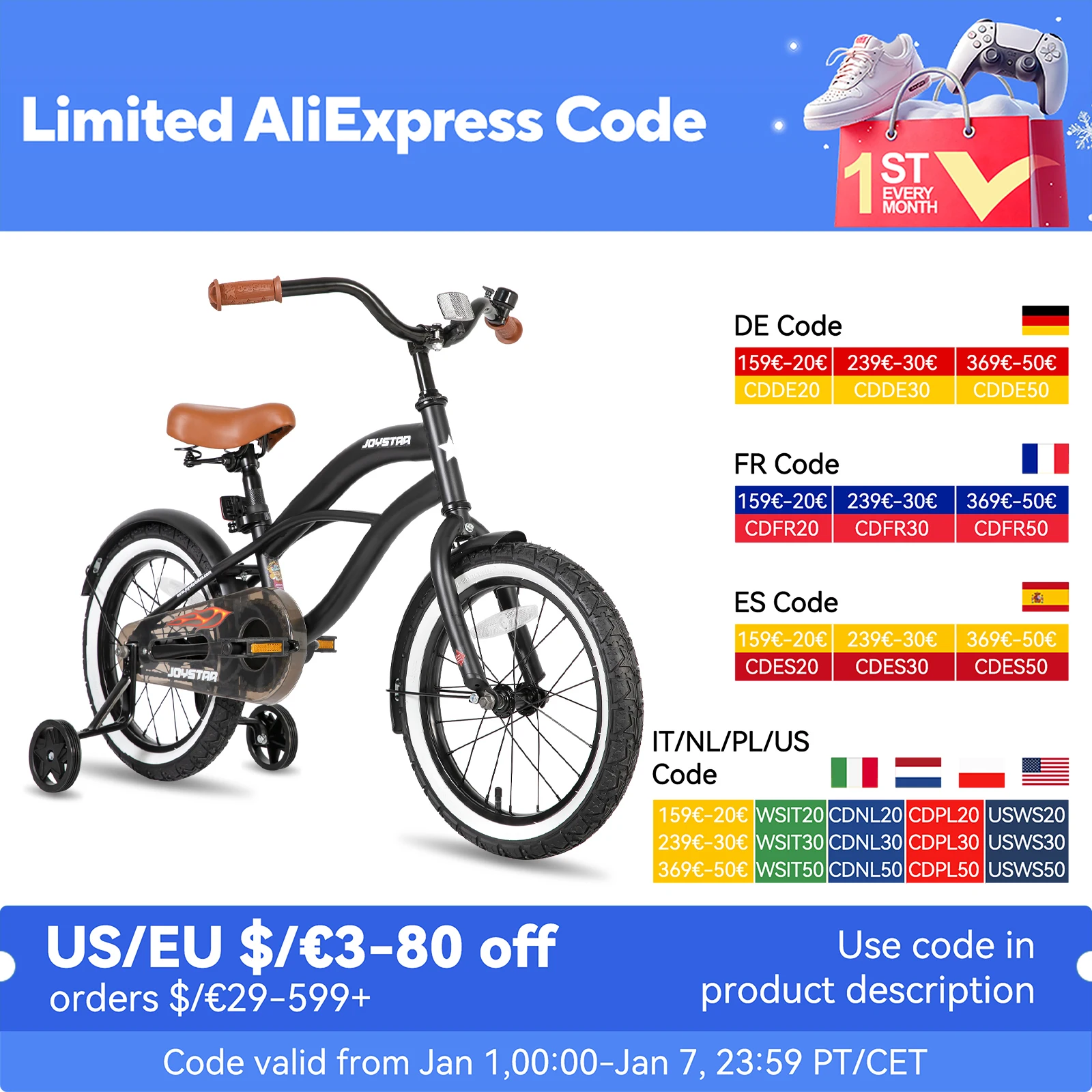 US Free Shipping 12/14/16 inch 6 Color Kids Children Bike With Training Wheel Princess Kids Bicycles Girls Bike Foot Break BSCI