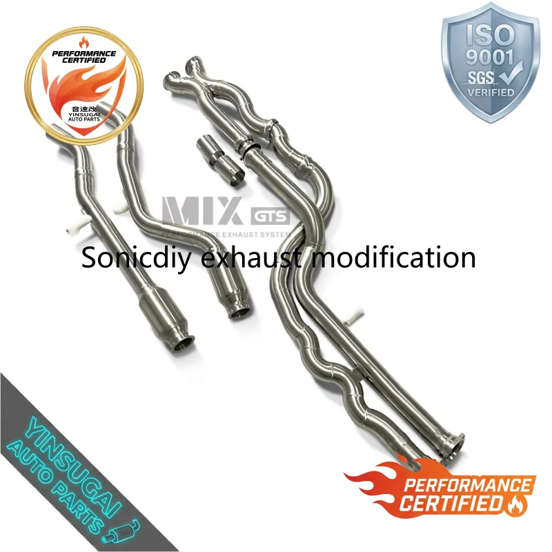 SS304 Stainless Steel Exhaust Mid Section Middle Pipe Fit for BMW M3 M4 F80 F82 3.0T 2014-2019 Performance Tuning