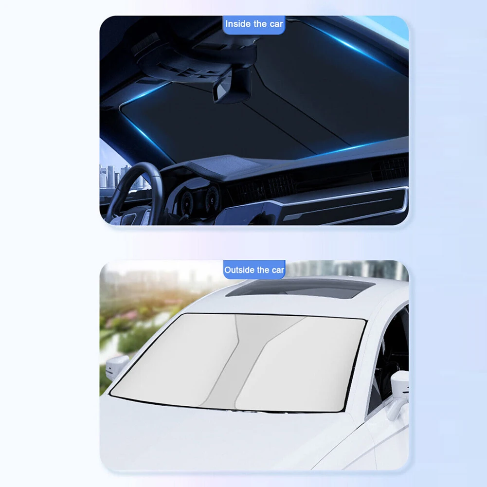 1x Car Windshield Direct Installation Foldable Cover Front Glass UV Block Sun Visor Shield 140 * 80cm Brand New
