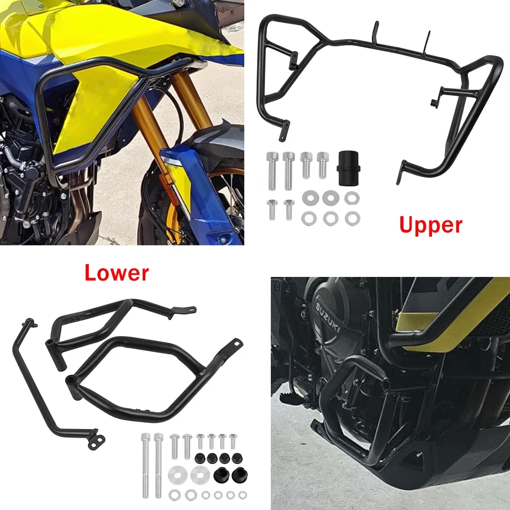 For Suzuki VSTROM 800DE V-strom 800 DE DL800 23-26 Upper Lower Motorcycle Hignway Crash Bars Engine Tank Guard Bumper Protector