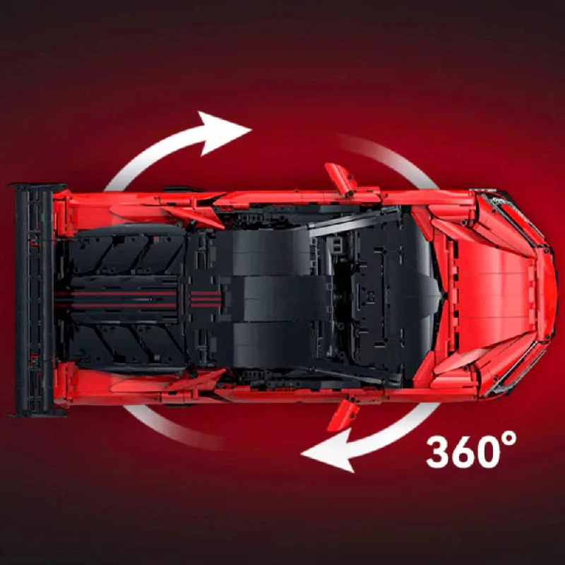 3671PCS Technik Car Building Blocks Set City Red Supercar Sports Vehicle Model Kit Creative Vehicle Model Toys Boys Adults Gifts