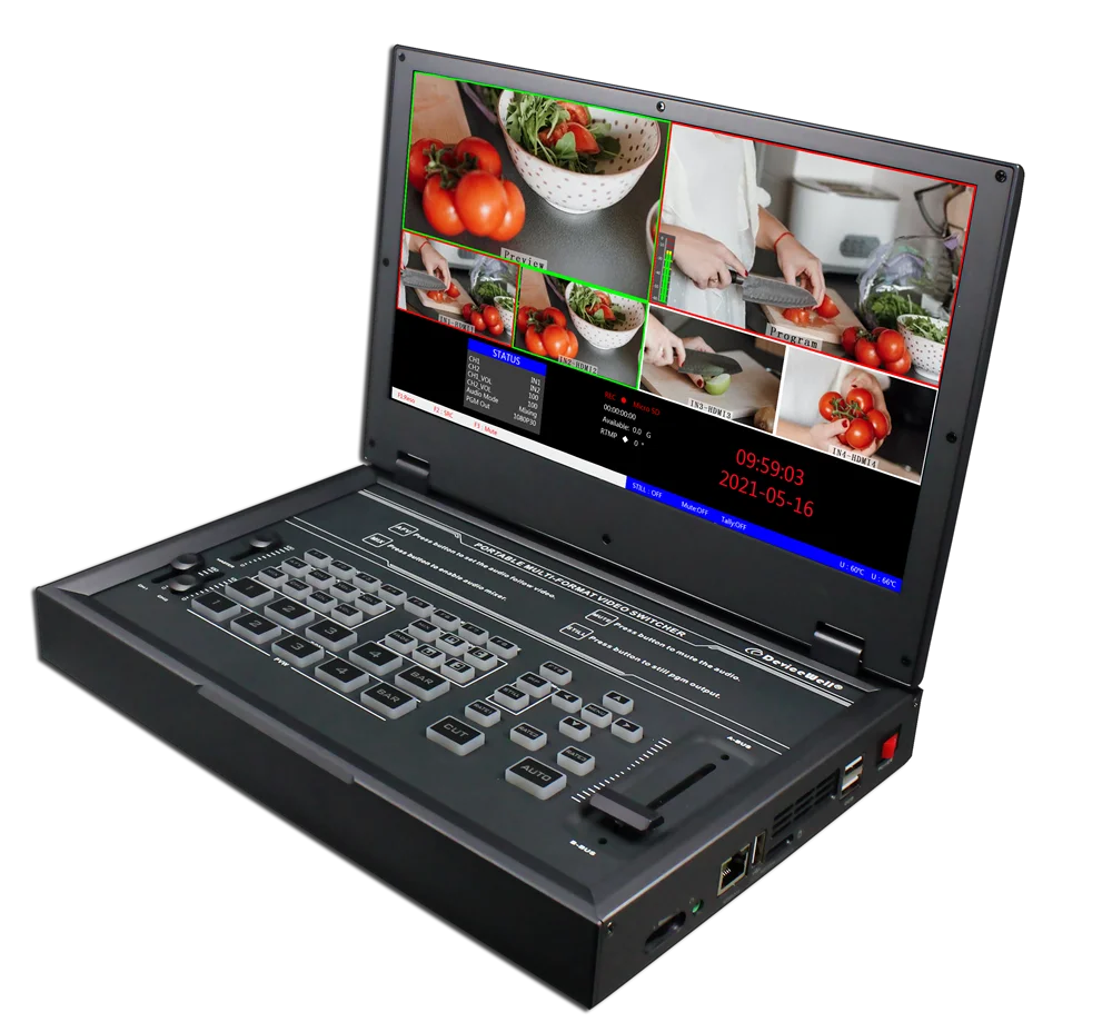 Switcher Video HD Multiview a 5 canali Devicewell da 11.6 pollici