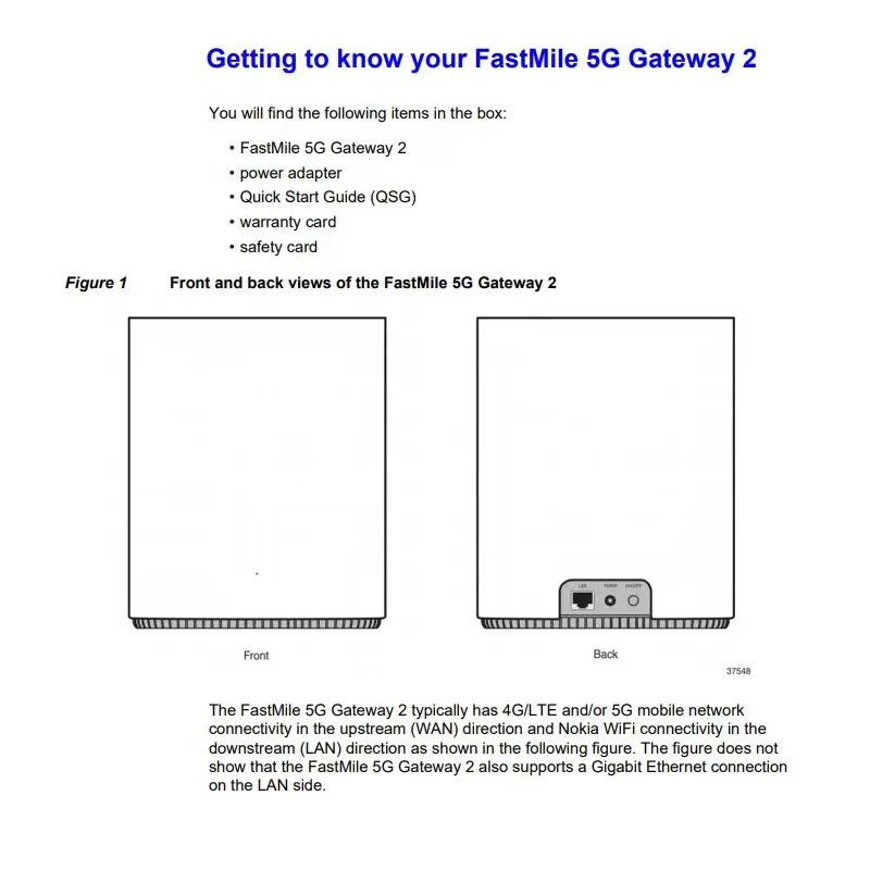 Nokia Orange LOGO FLYBOX 2-5G 5G19-01W-A 5G CPE-Router
