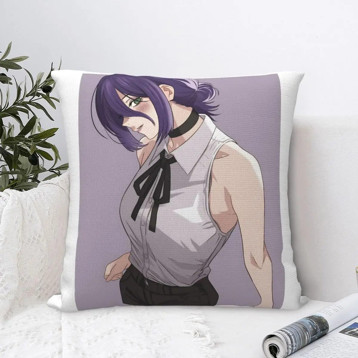 Anime Chainsaw Man Reze Pillowcase Soft Polyester Cushion Cover Decoration Throw Pillow Case Cover Car Square 40*40cm