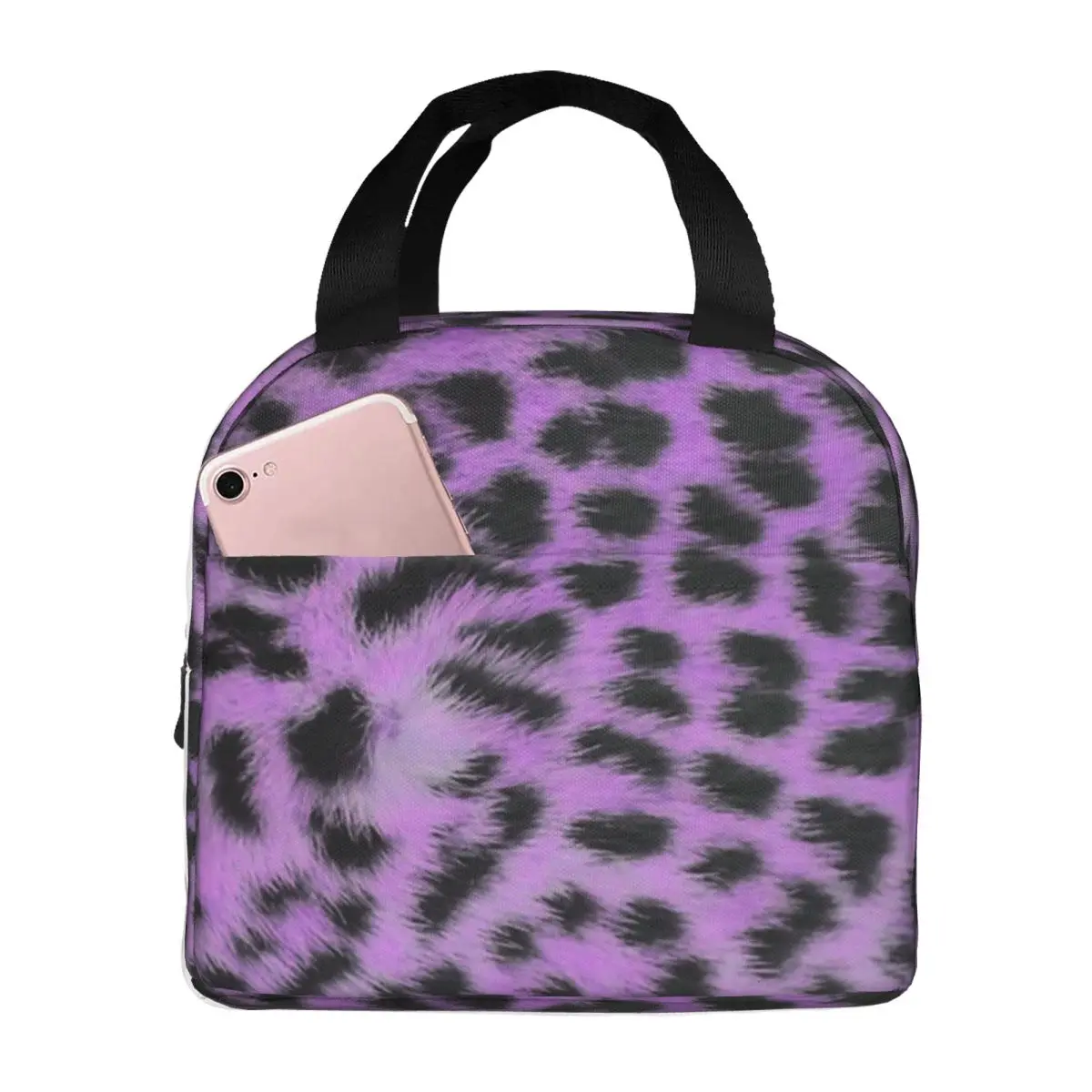 Tiger Cheetah Skin Print Pattern Insulated Lunch Bags for Work School Animal Texture Waterproof Cooler Thermal Bento Box