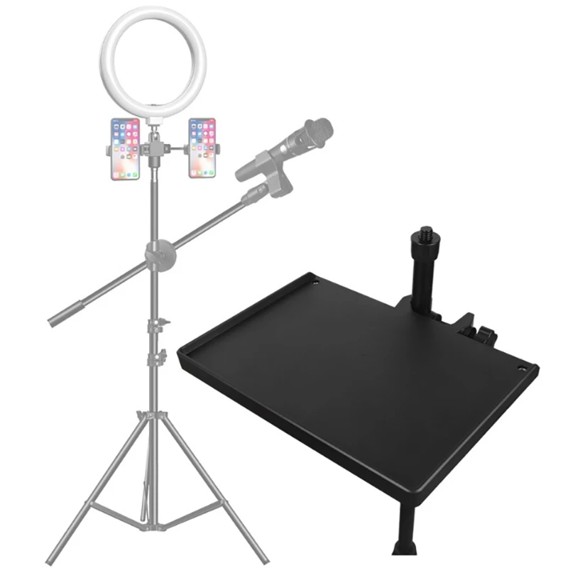 Clamp-On Mic Rack Tray with O-Rings Clamps, Mic Sound Card Holder for Recording