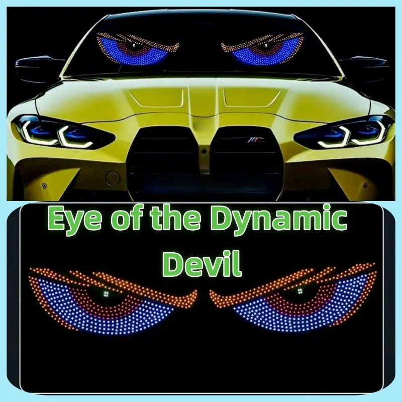 

Красные/желтые/синие светодиодные автомобильные фонари Devil Eye — 2 шт., 12 В/24 В, USB-программируемый оконный дисплей с 11 динамическими режимами для грузовиков/автомобилей