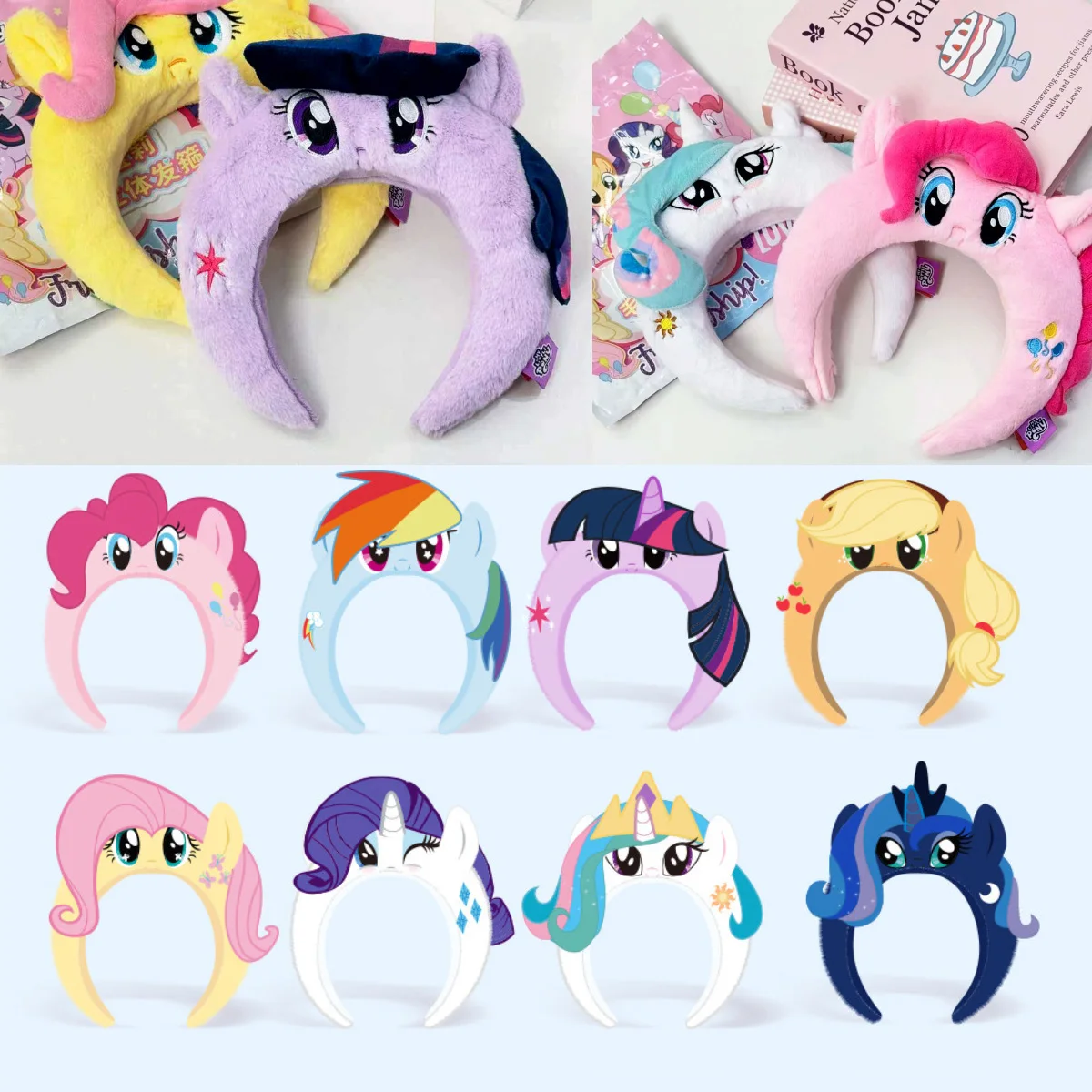

My Little Pony Plush Hairband Mystery Box Kawaii Anime Cosplay Headband Cute Soft Hairband for Skincare Makeup Girls GiftS