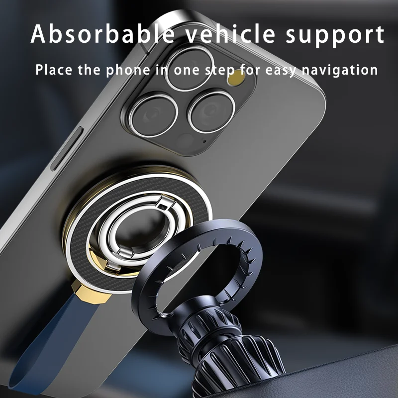 Phone Strong Magnetic Stand with Soft Strap Magnet Holder for Magsafe Cellphones Finger Ring Support for iPhone 13 14 15 Xiaomi