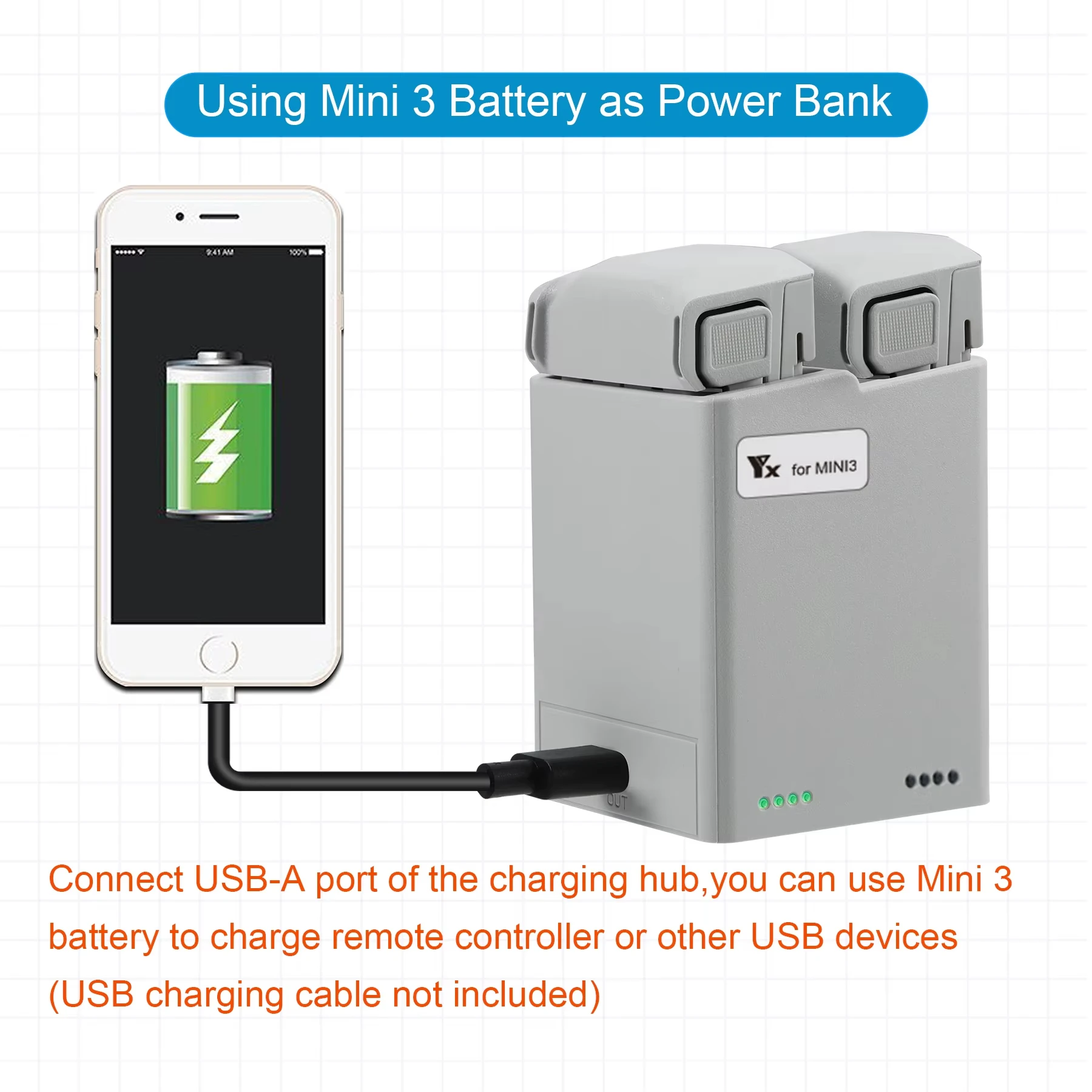 

For DJI Mini 3Pro/4Pro Battery Two Way Charging Hub Drone Battery Charger for Mini 3/3Pro/4Pro Series Drone Accessories