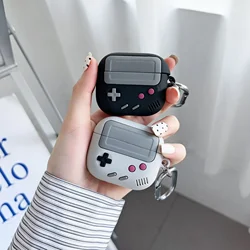 Fashion Retro Game Earphone Case for Airpods 1 2 Pro 3D Gameboy Silicone Headphone Cover For Airpods Pro2 Air pods 3 With Hook