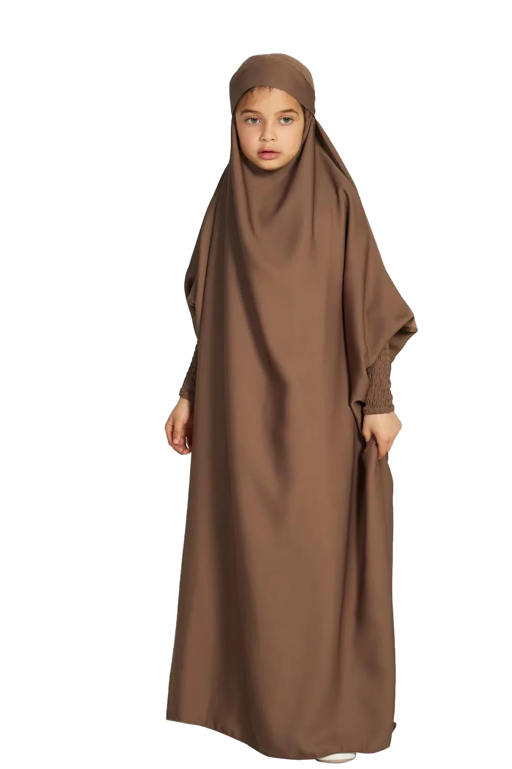 Vestido de oración de una pieza para niñas, ropa musulmana islámica para niños, bata modesta, Abaya turca de Dubái, Abayas superiores, vestido de prenda