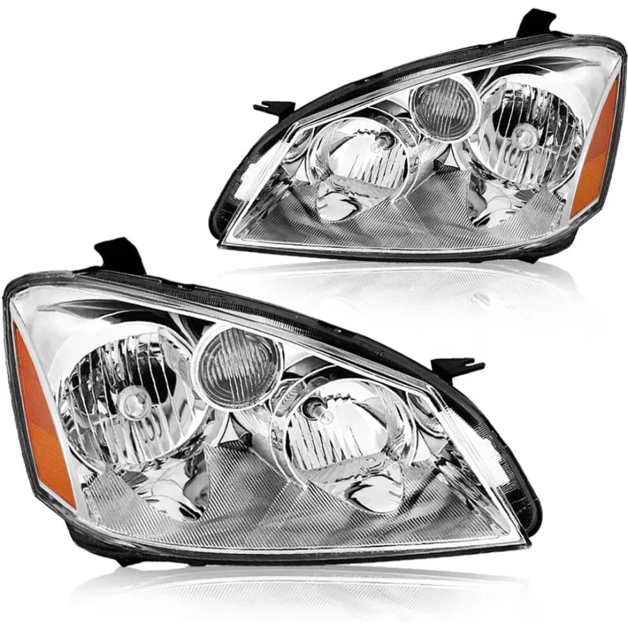 

Пара фар в сборе, совместимая с Nissan Altima 4Door Sedan 2005-2006, галогенная фара с хромированной отделкой для улучшенного визита