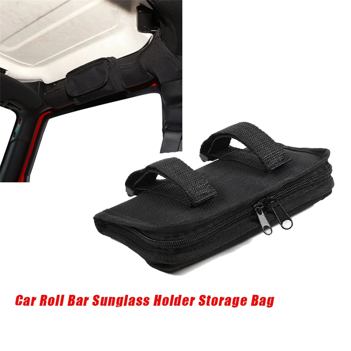 Roll Bar Sunglass Holder Storage Pouch for Jeep Wrangler JK TJ CJ YJ JKU JL JLU 2/4 Door Gladiator 2018-2024 Storage Bag