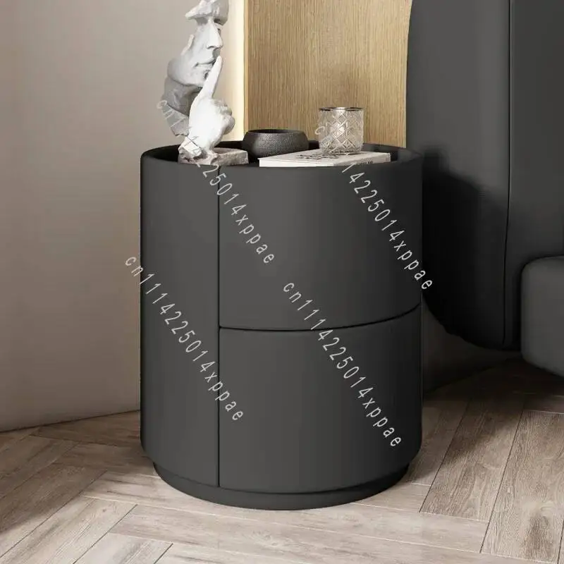 Living Room Afas Cabinet, Home Furniture New Nordic Solid Wood Round Bedside Table, Modern Simple Small Bedroom Storage Cabinet