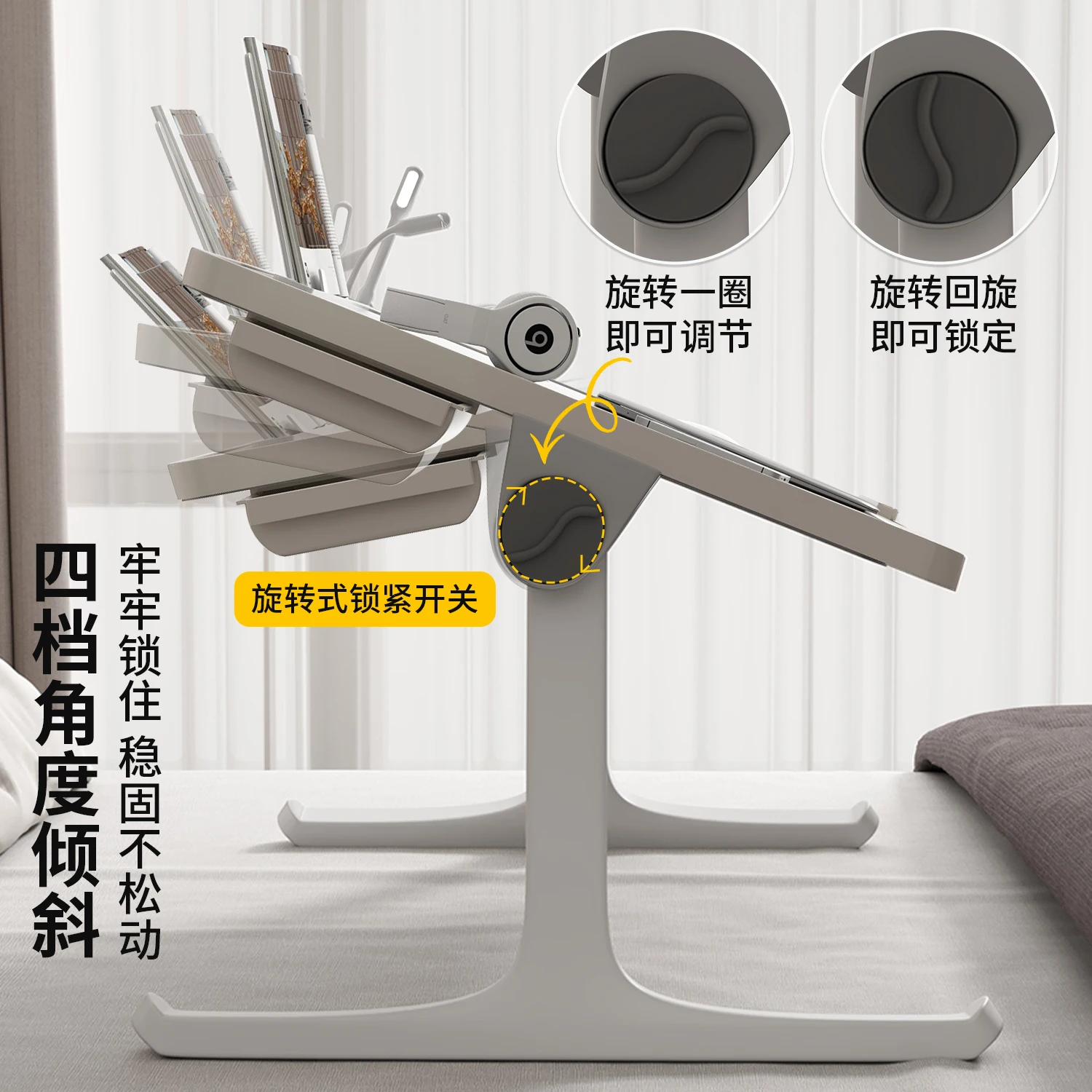 Stackable bed, small table, student writing and study desk, dormitory bed, desk, bay window, small table, lazy laptop