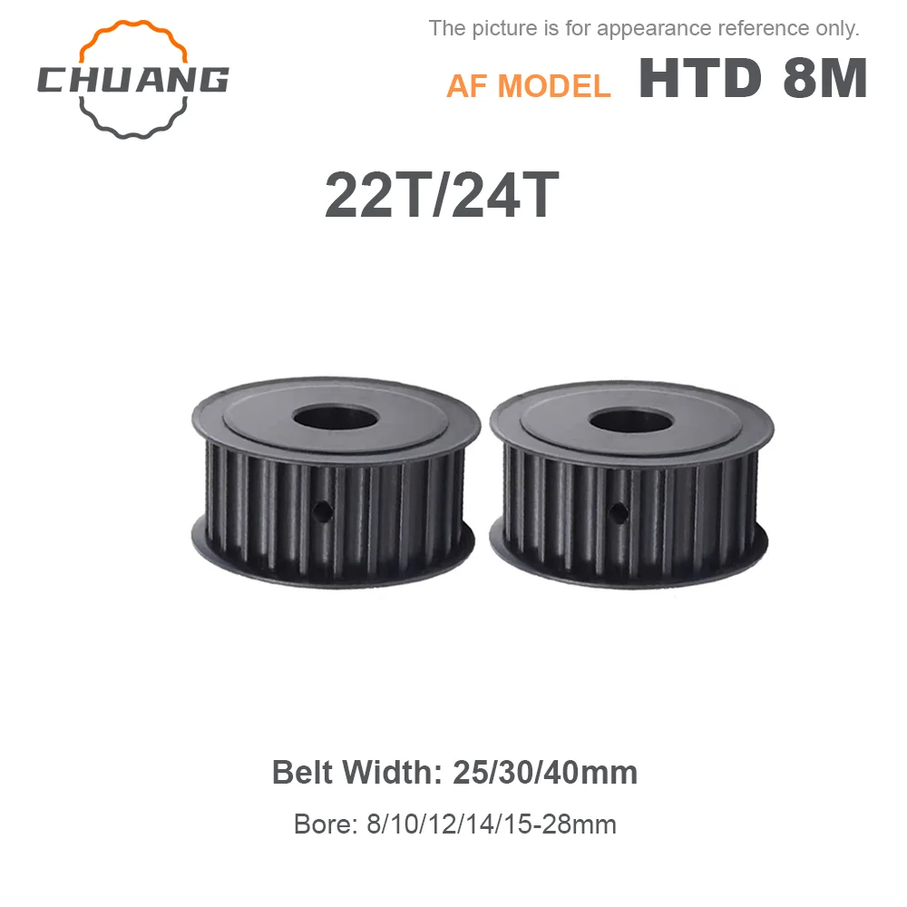 Synchronous Pulley HTD 8M AF type 22T 24T 45 # Slot Width 25/30/40mm Bore 8~15mm Transmission Pulley AF 8M Timing Belt Pulley