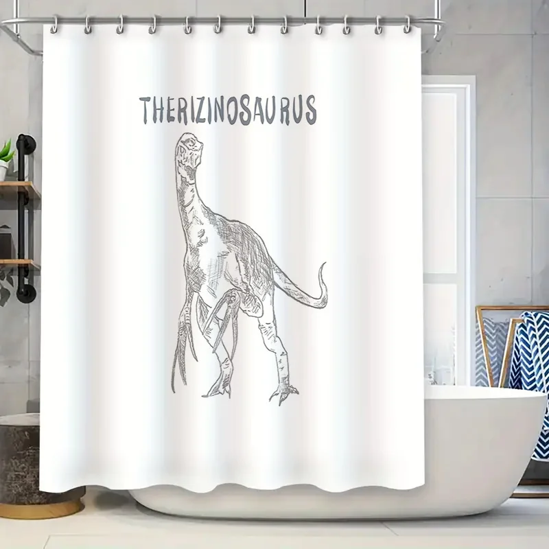

Dinosaur Shower Curtain Tyrannosaurus Rex Decor Prehistoric Bathroom Set Jurassic World Theme Unique Shower Liner Kids Room Deco