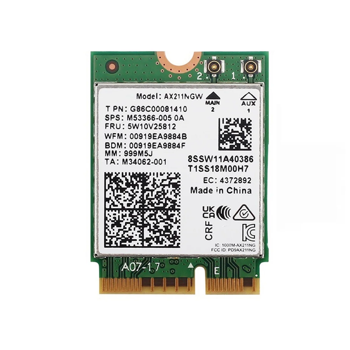 Carte réseau sans fil LeicBand AX211NGW, Wifi 6E, 2.4G, 5G, 6 mesurz, Bluetooth 5.3, AX211 M.2 CNVio