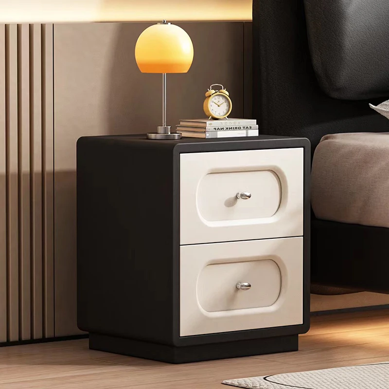 Storage White Black Bedside Table Nordic Wallet Small Bedroom Gap Nightstands Drawers Luxury Tables De Nuit Furniture SY50BC