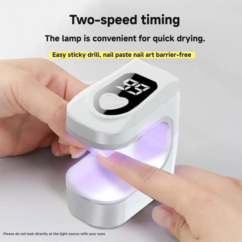  Portable mini ultraviolet gel nail lamp, USB charging nail curing lamp, with 2 timed modes, suitable for home and nail studio 