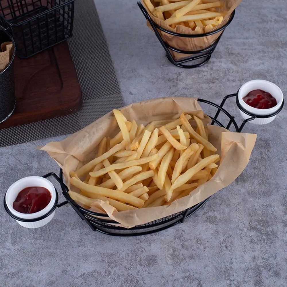 Fast Food Holder Display  Basket Chips Barrel Table Decor Potato Tableware Snack Container French Fries Basket Food Bucket