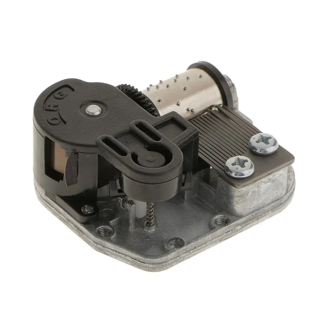 Music Box Movement Silver Zinc Alloy Mechanical Musical Mechanism for Crafting Customizable DIY Music Boxes