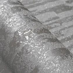 Papel tapiz con efecto De hormigón brillante plateado, Papel De pared De hormigón gris liso De estilo Industrial metálico para sala De estar