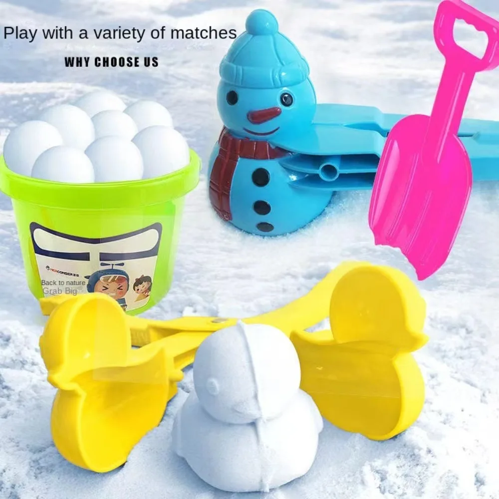 Cartoon Snowball Maker For Children Snow Mold Tongs Dinosaur Duck Shape Snow Sand Clip Mold Winter Kid Snowball Fight Snow Toys