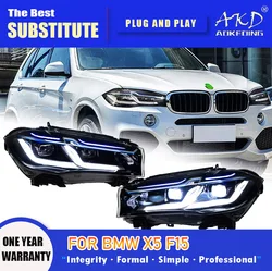 AKD Head Lamp for BMW X5 F15 LED Headlight 2014-2018 Headlights F15 DRL Turn Signal High Beam Angel Eye Projector