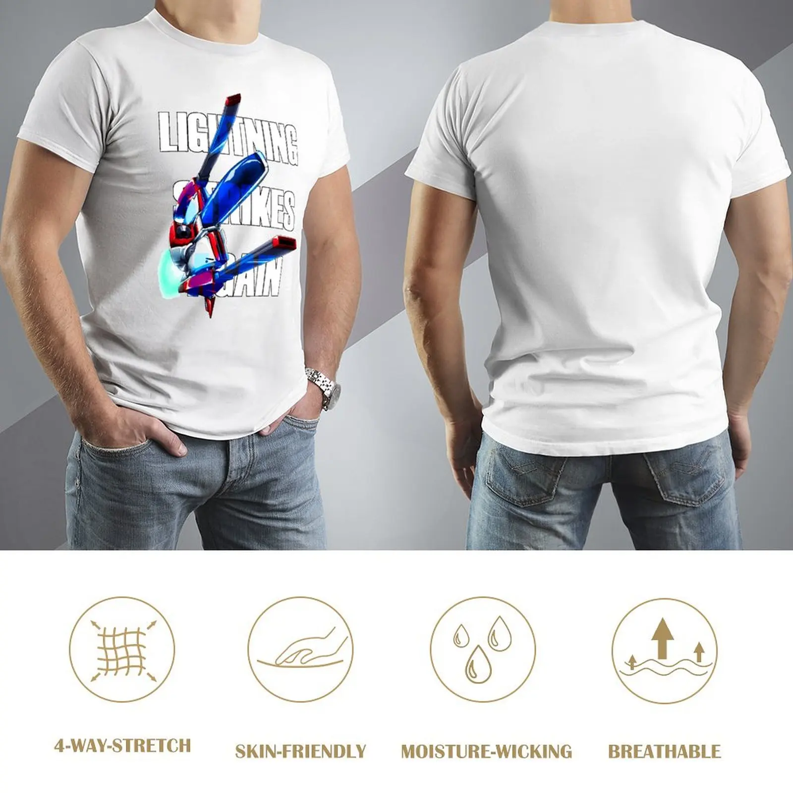 Fresh Thunder Force IV Rynex T-shirt  Motion T-shirts Funny Graphic Geek Home Eur Size image 5