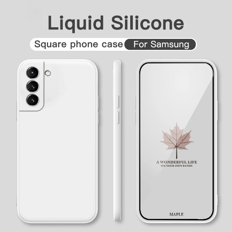 Quadratisches flüssiges Silikon Original gehäuse für Samsung Galaxy S24 S23 S21 plus S22 Ultra S20 Fe Bag Funda A34 A54 A14 5g Softcover
