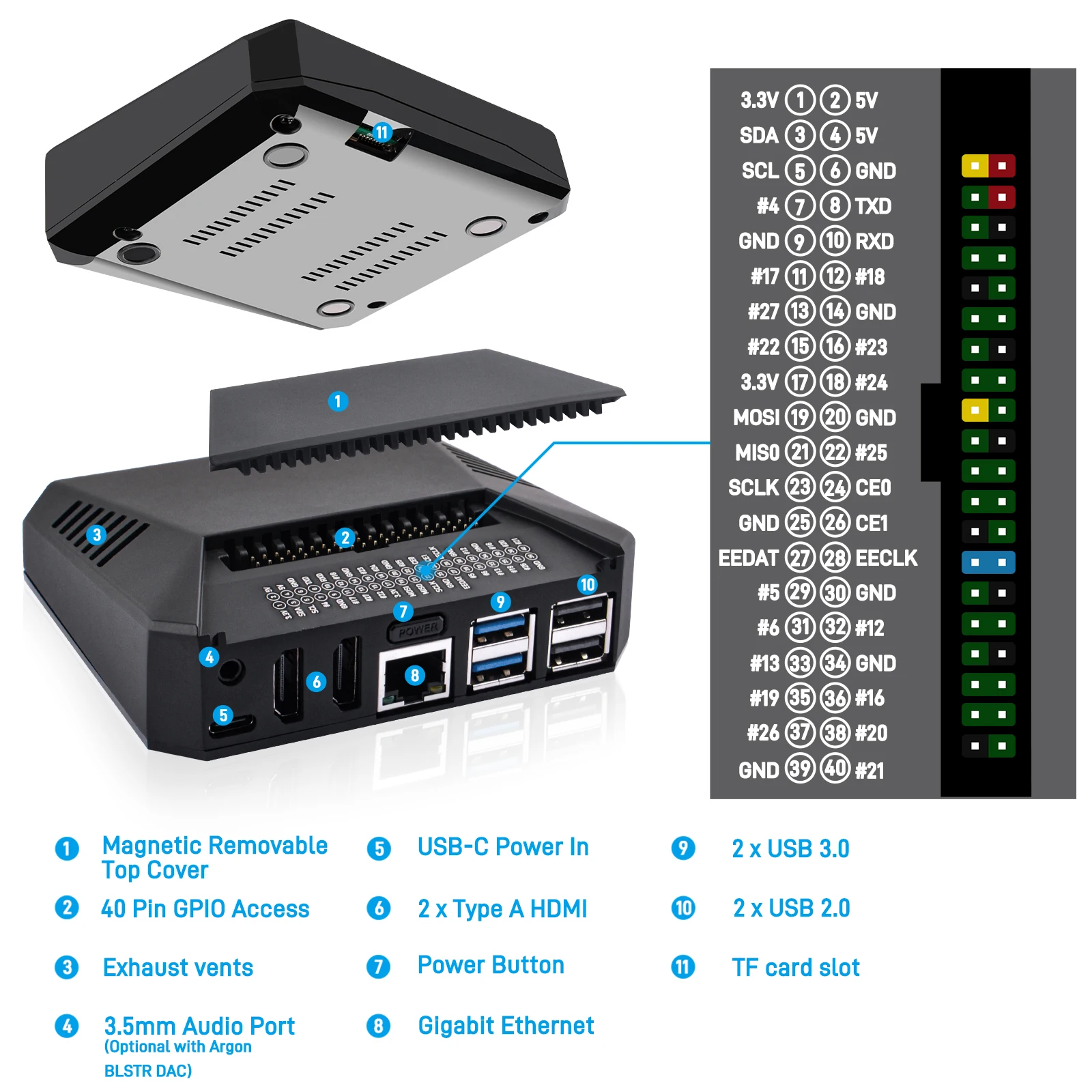 Argon ONE V3 Case Aluminum for Raspberry Pi 5